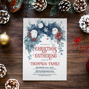 Whimsical Winter Birds Weihnachtsfeier Einladung