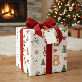 Whimsical Winter Critters Christmas Wrapping Paper Geschenkpapier