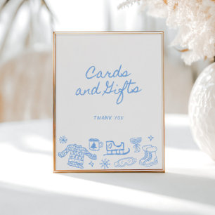 Whimsical Winter Handziehkarten und Geschenke Poster
