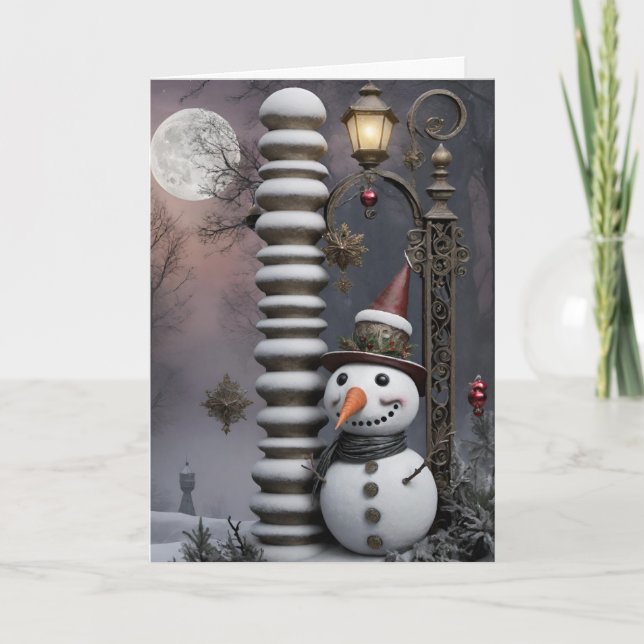 Whimsical Winter Holiday Grußkarten Dankeskarte (Vorderseite)