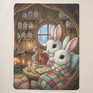 Whimsical Winter Kaninchen-Sanctuary Sherpadecke