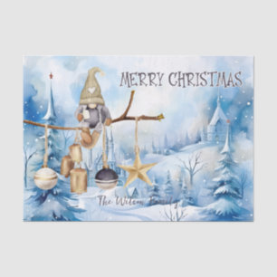 Whimsical Winter Lady Gnome Frohe Weihnachten Seidenpapier