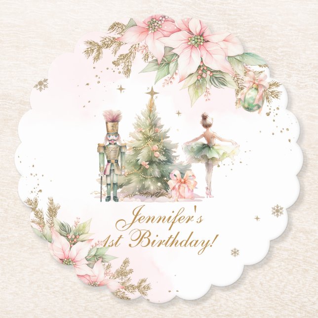 Whimsical Winter Onederland der Nutcracker Untersetzer (Vorderseite)