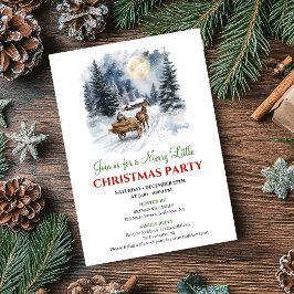 Whimsical Winter Scene Watercolor Christmas Invite Einladung