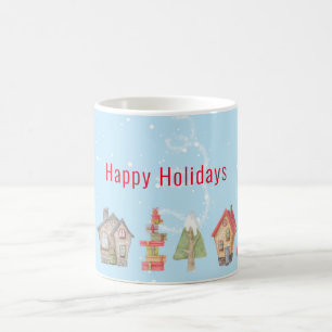 Whimsical Winter Street Urlaub Kaffeetasse