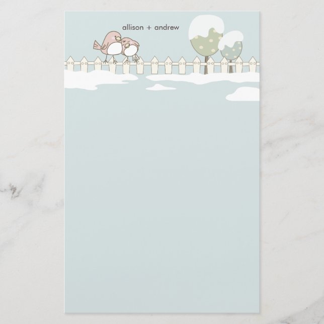 Whimsical Winter Wedding danke Ihnen Letterhead Briefpapier (Vorderseite)