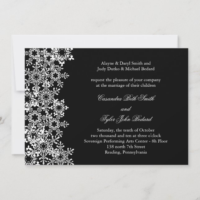 Whimsical Winter Wedding Einladung (Vorderseite)