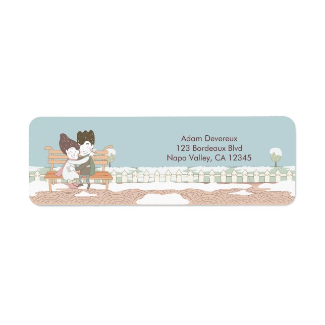 Whimsical Winter Wedding Return Address Label (Vorne)