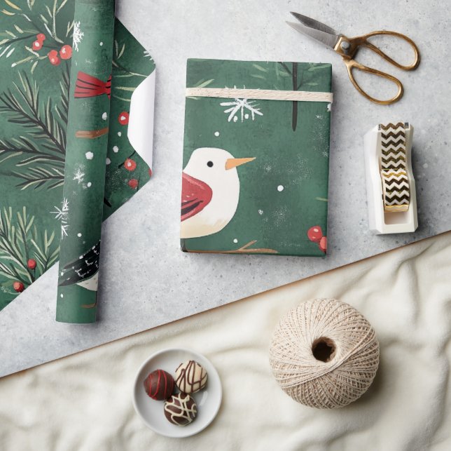 Whimsical Winter Weihnachtsmuster Geschenkpapier (Kunsthandwerk)
