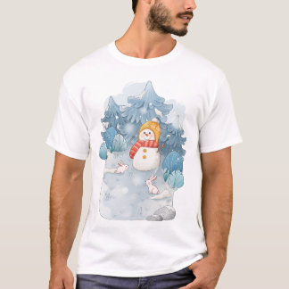 Whimsical Winter Wonderland Snowman Männer T - Shi T-Shirt