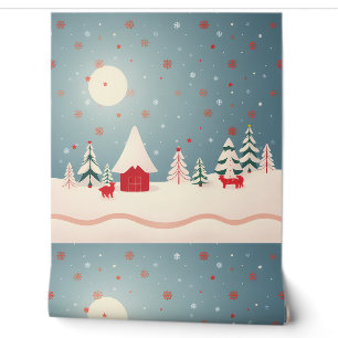 Whimsical Winter Wonderland Weihnachtslandschaft Tapete
