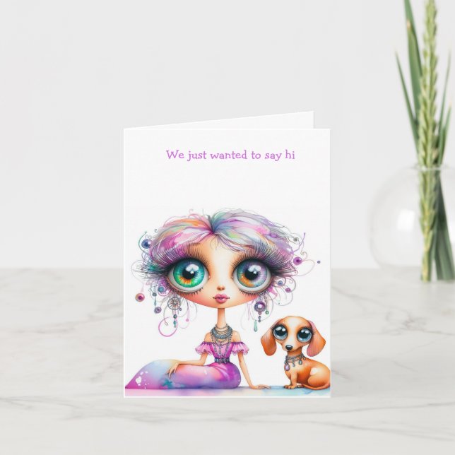 Whimsical Wir verpassen Ihre Dackel Card Karte (Vorderseite)