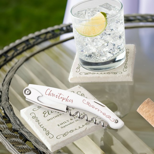 Whimsical Wirbel Doodle jede Colour Wedding Party Kellnermesser (Corkscrew bar gift - customize to any color and for anyone in your wedding party)