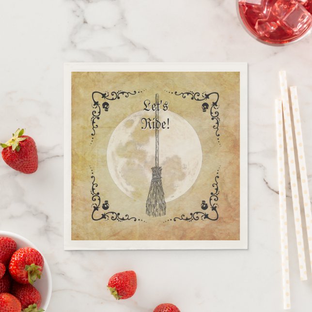 Whimsical Witchy Full Moon Serviette (Beispiel)