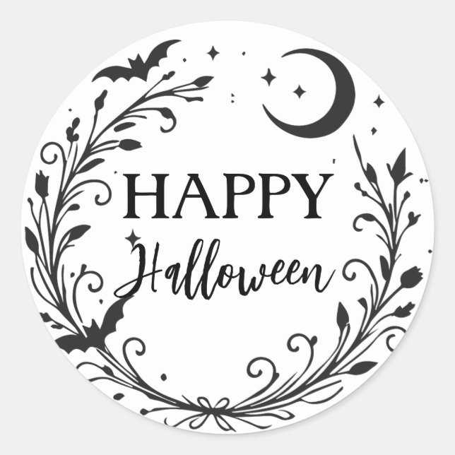 Whimsical Witchy Wiccan Herb Magic Halloween Runder Aufkleber (Vorderseite)