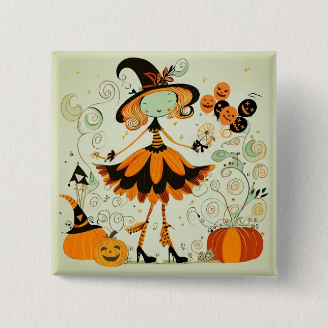 whimsical/witz/kürbis/fall button (Vorderseite)