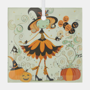whimsical/witz/kürbis/fall ornament aus glas