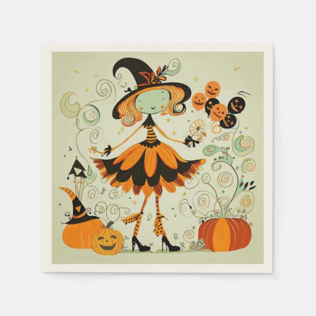 whimsical/witz/kürbis/fall serviette (Vorderseite)