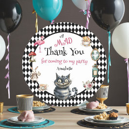 Whimsical Wonderland Birthday Party Runder Aufkleber