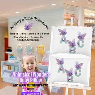 Whimsical Wonders ABC Butterfly Baby Pillow Dekokissen