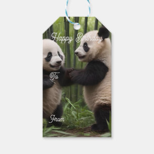 Whimsical Wonders: Baby Pandas spielt im Wald Geschenkanhänger