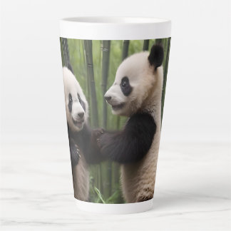 Whimsical Wonders: Baby Pandas spielt im Wald Milchtasse