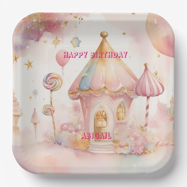 Whimsical Wonders Candyland Papierplatte Pappteller (Vorderseite)