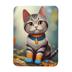 Whimsical Woodland America Kurzkatze Magnet
