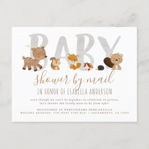 Whimsical Woodland Animals Kinderdusche per Post Einladungspostkarte