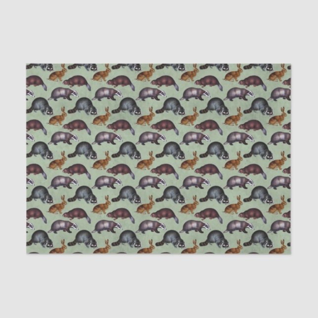Whimsical Woodland Animals Seidenpapier (Vorderseite)