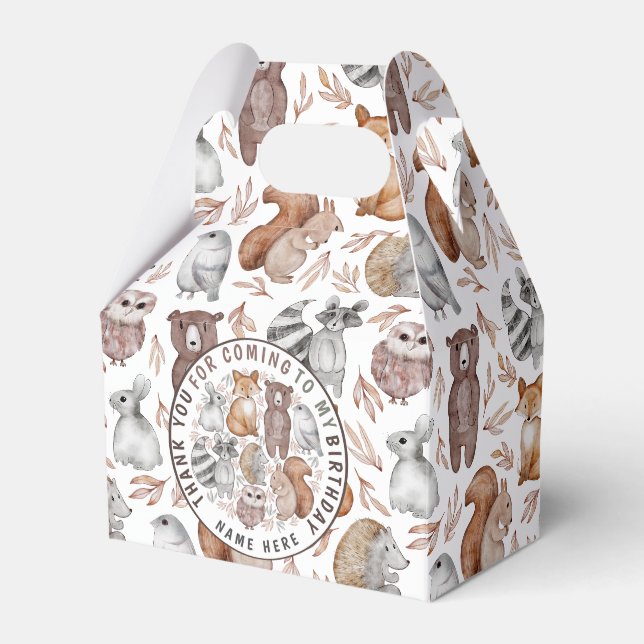 Whimsical Woodland Animals Wild One Geschenkschachtel (Vorderseite)