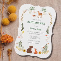 Whimsical Woodland Baby Shower Einladung