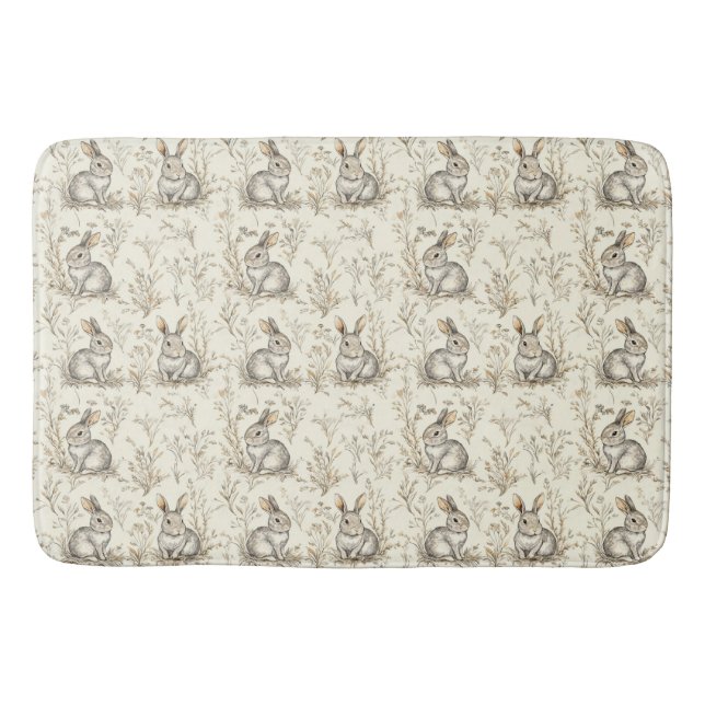 Whimsical Woodland Bunnies Badematte (Vorderseite)