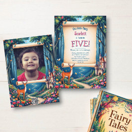 Whimsical Woodland Castle Fairytale Kid's Birthday Einladung