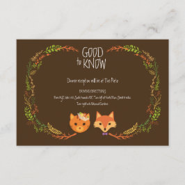 Whimsical Woodland Cat & Fox Wedding Begleitkarte