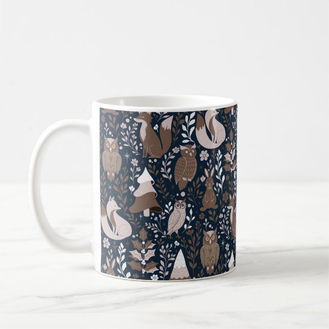 Whimsical Woodland Creatures Pattern Kaffeetasse (Links)