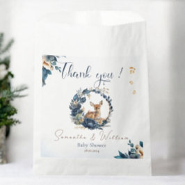 Whimsical Woodland Deer Blue Floral Blätter Geschenktütchen