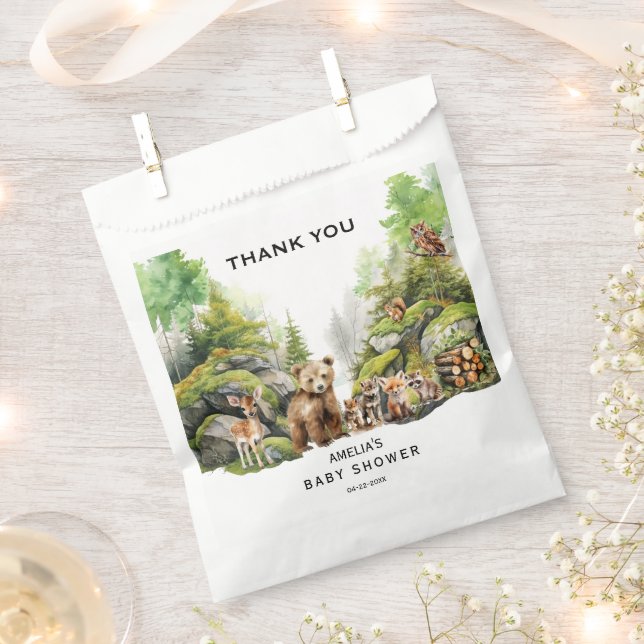 Whimsical Woodland Forest Animals Baby Dusche Geschenktütchen (Ausgeschnitten)