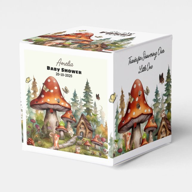 Whimsical Woodland Forest Mushroom Kinderdusche Geschenkschachtel (Vorderseite)