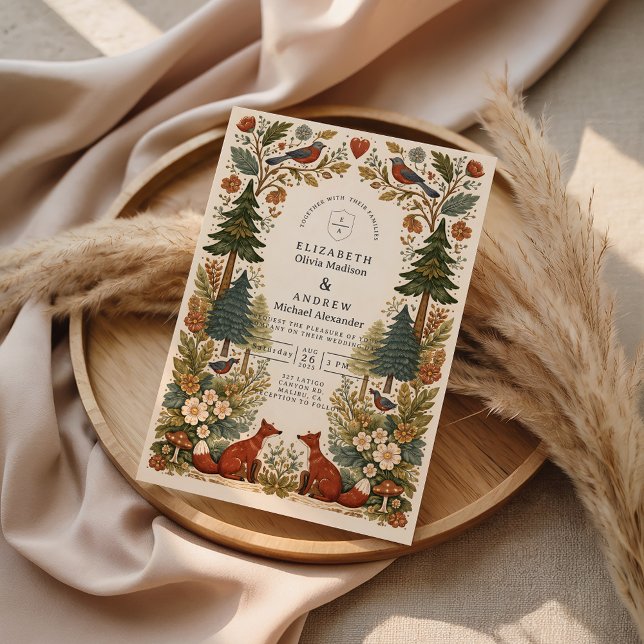 Whimsical Woodland Forest Wedding Einladung (Von Creator hochgeladen)