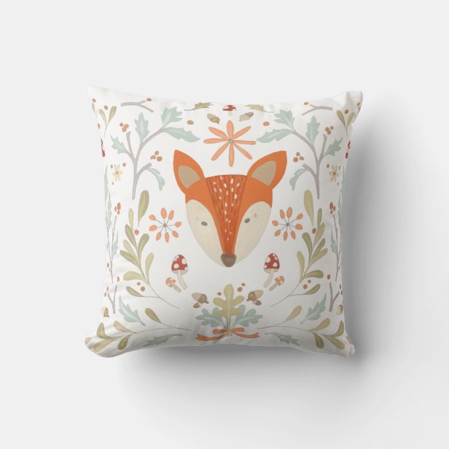 Whimsical Woodland Fox Kissen (Vorderseite)