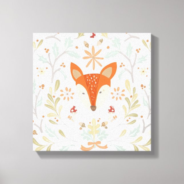 Whimsical Woodland Fox Leinwanddruck (Vorderseite)