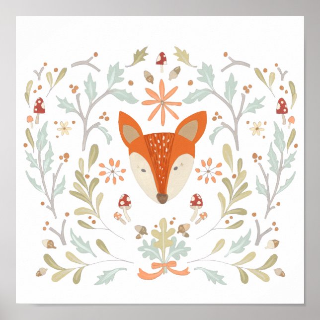 Whimsical Woodland Fox Poster (Vorne)