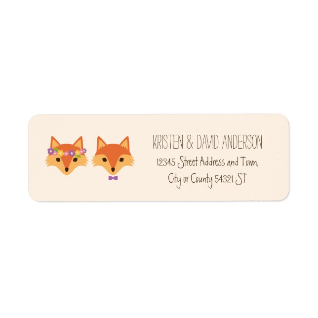 Whimsical Woodland Foxes Elfenbeinhochzeit (Vorne)