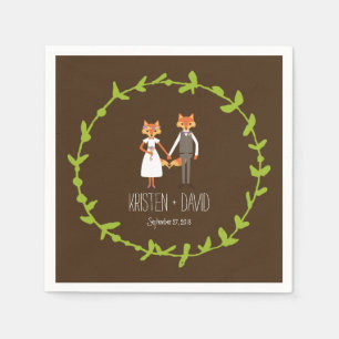 Whimsical Woodland Foxes Hochzeit Serviette
