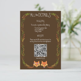 Whimsical Woodland Foxes Rustikale Hochzeit Begleitkarte