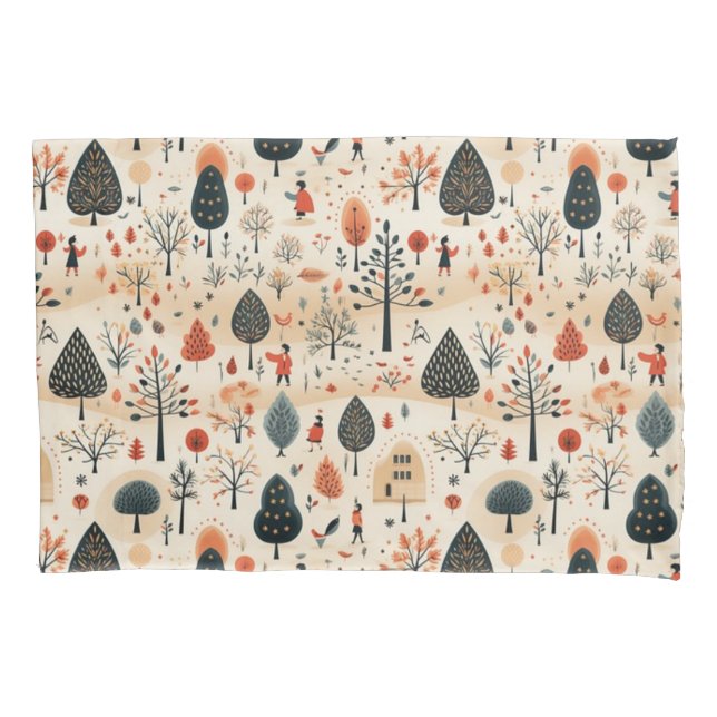 Whimsical Woodland Grove Pillowcase Kissenbezug (Vorderseite)