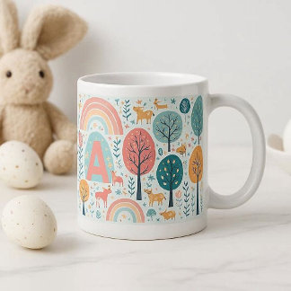 Whimsical Woodland Trees Easter Spring Rainbow Art Jumbo-Tasse