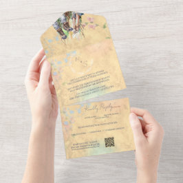 Whimsical Woodland Wildblume Meadow Wedding All In One Einladung