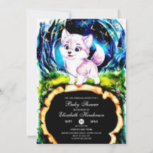 Whimsical Woodland Wolf Babydusche